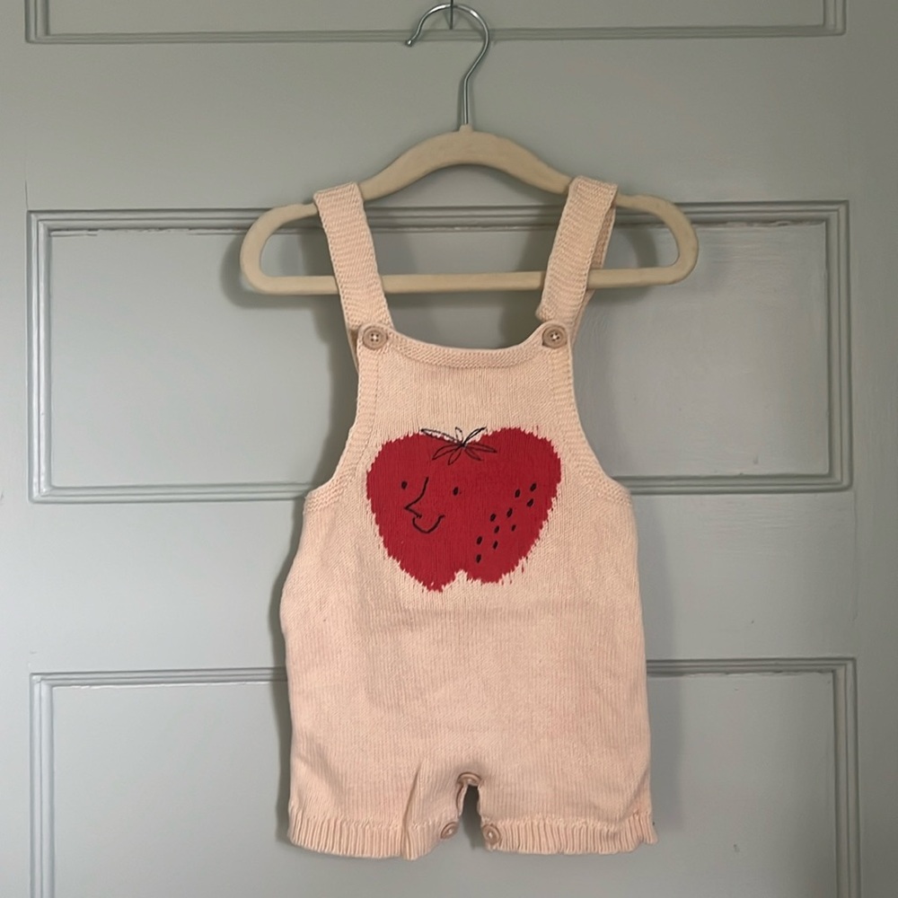 Knit Bobo Choses Strawberry Overall Romper